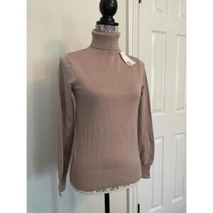 H&M rose mauve turtleneck knit NWT size XS
